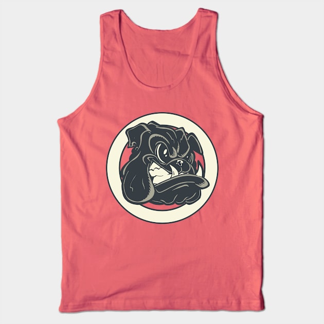 Retro Bulldog Head Tank Top by TomiAx